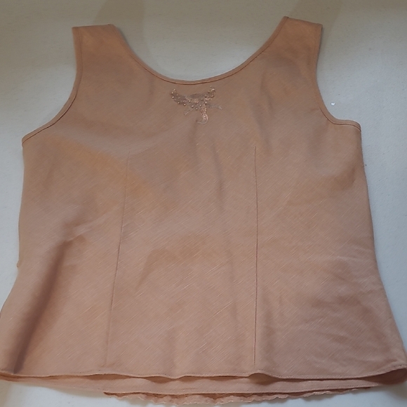 SZ6 100% Linen 3pc Skirt Set Olsen Embroidery Beaded Belted - Picture 11 of 17